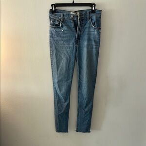 Reformation Blue Ankle Cropped Jeans with Classic Style